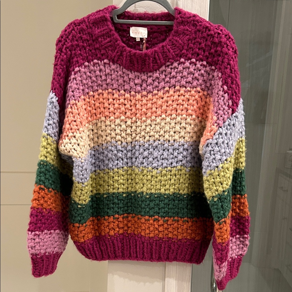 Entro Vibrant Striped Knit Sweater